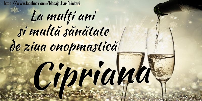 Felicitari de Ziua Numelui - Sampanie | La mulți ani si multă sănătate de ziua onopmastică Cipriana