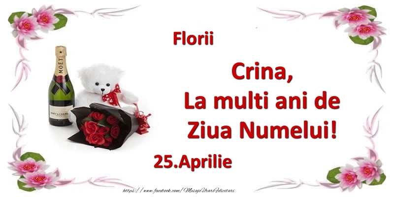 Felicitari de Ziua Numelui -  Crina, la multi ani de ziua numelui! 25.Aprilie Florii