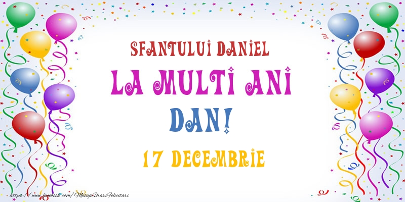 Felicitari de Ziua Numelui - La multi ani Dan! 17 Decembrie