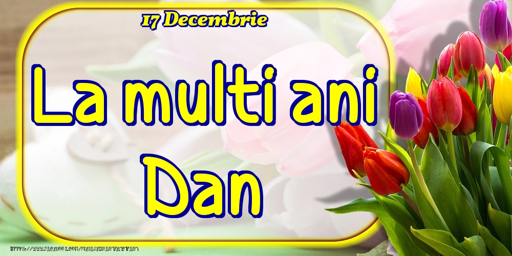 Felicitari de Ziua Numelui - 17 Decembrie -La  mulți ani Dan!