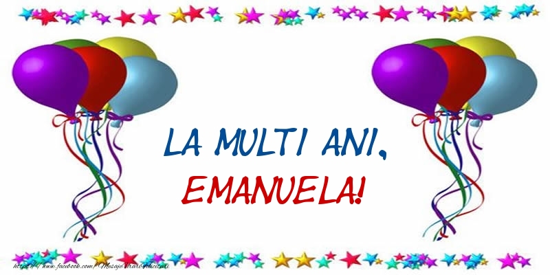 Felicitari de Ziua Numelui - Baloane & Confetti | La multi ani, Emanuela!