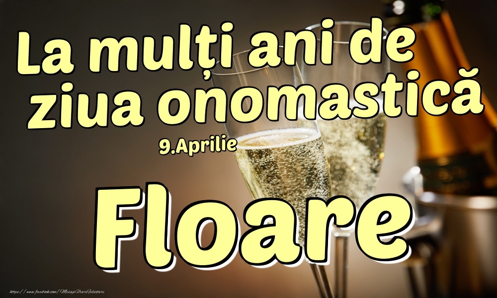 Felicitari de Ziua Numelui - Sampanie | 9.Aprilie - La mulți ani de ziua onomastică Floare!