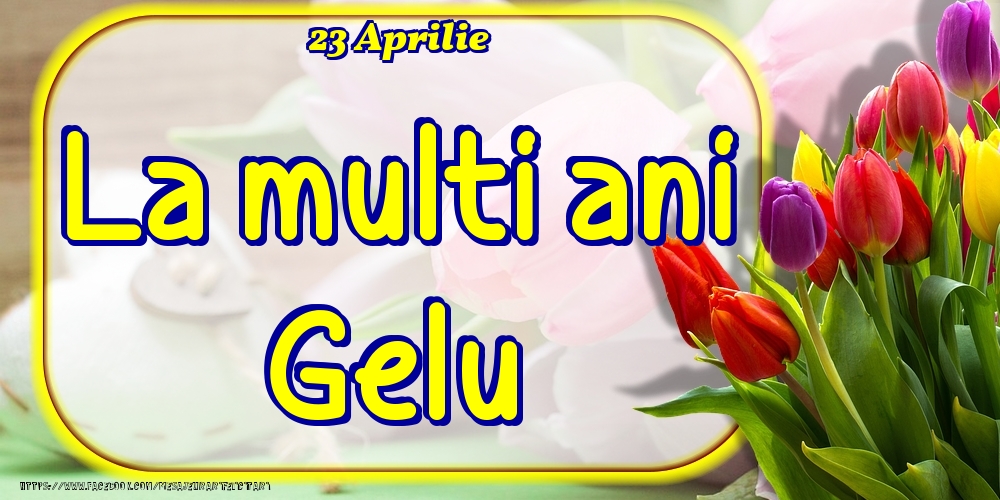 Felicitari de Ziua Numelui - Lalele | 23 Aprilie -La  mulți ani Gelu!