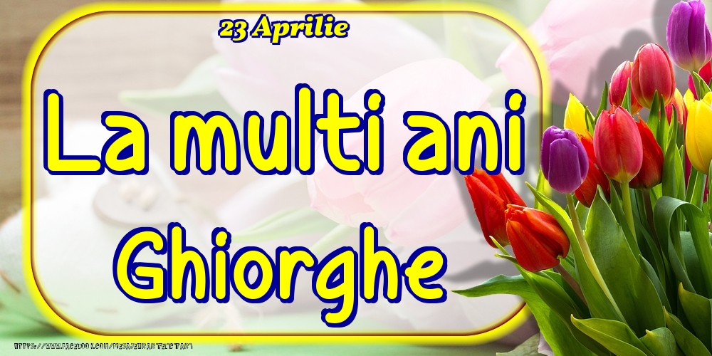 Felicitari de Ziua Numelui - Lalele | 23 Aprilie -La  mulți ani Ghiorghe!