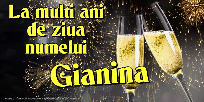Felicitari de Ziua Numelui - Artificii & Sampanie | La multi ani de ziua numelui Gianina