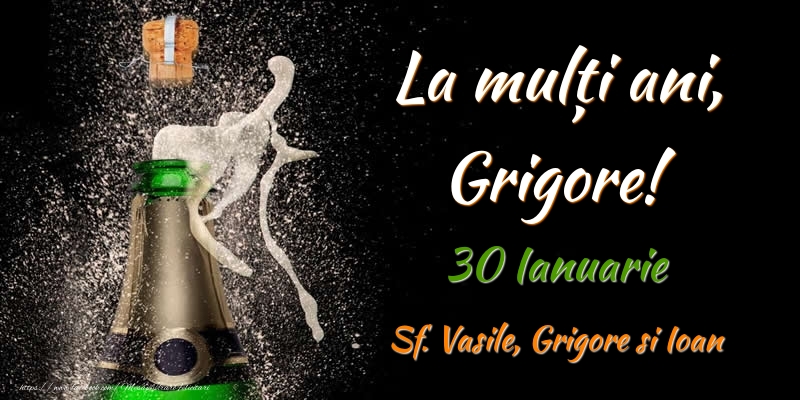 Felicitari de Ziua Numelui - Sampanie | La multi ani, Grigore! 30 Ianuarie Sf. Vasile, Grigore si Ioan