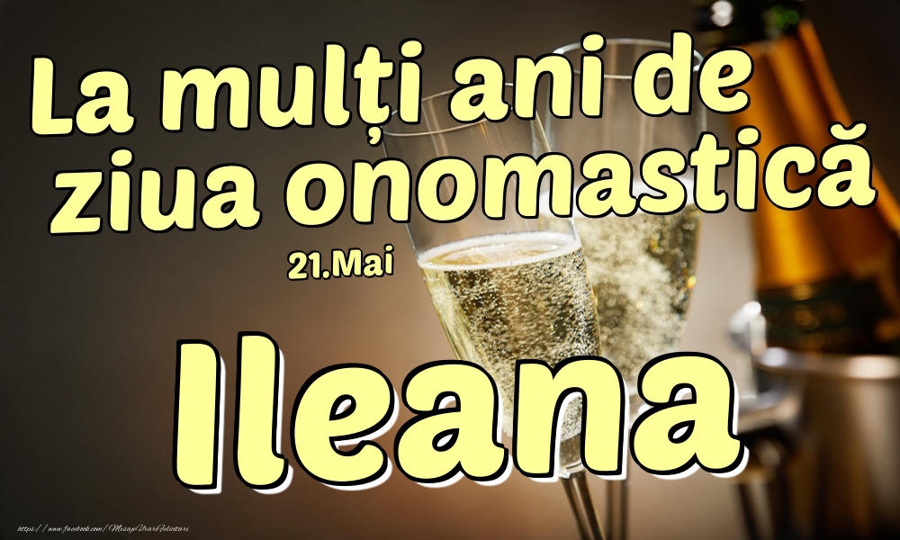  Felicitari de Ziua Numelui - Sampanie | 21.Mai - La mulți ani de ziua onomastică Ileana!