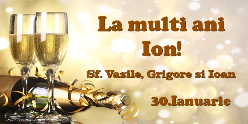 Felicitari de Ziua Numelui - Sampanie | 30.Ianuarie Sf. Vasile, Grigore si Ioan La multi ani, Ion!