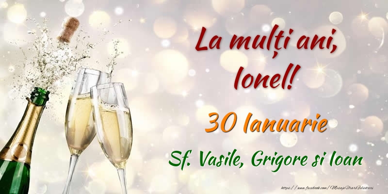 Felicitari de Ziua Numelui - Sampanie | La multi ani, Ionel! 30 Ianuarie Sf. Vasile, Grigore si Ioan