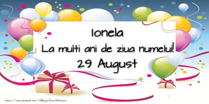 Felicitari de Ziua Numelui - Ionela, La multi ani de ziua numelui! 29 August
