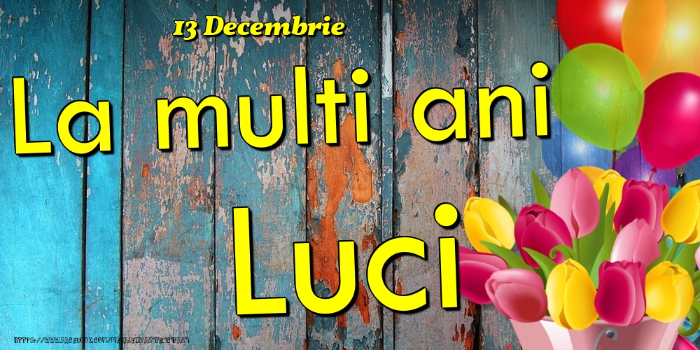 Felicitari de Ziua Numelui - Baloane & Lalele | 13 Decembrie - La multi ani Luci!