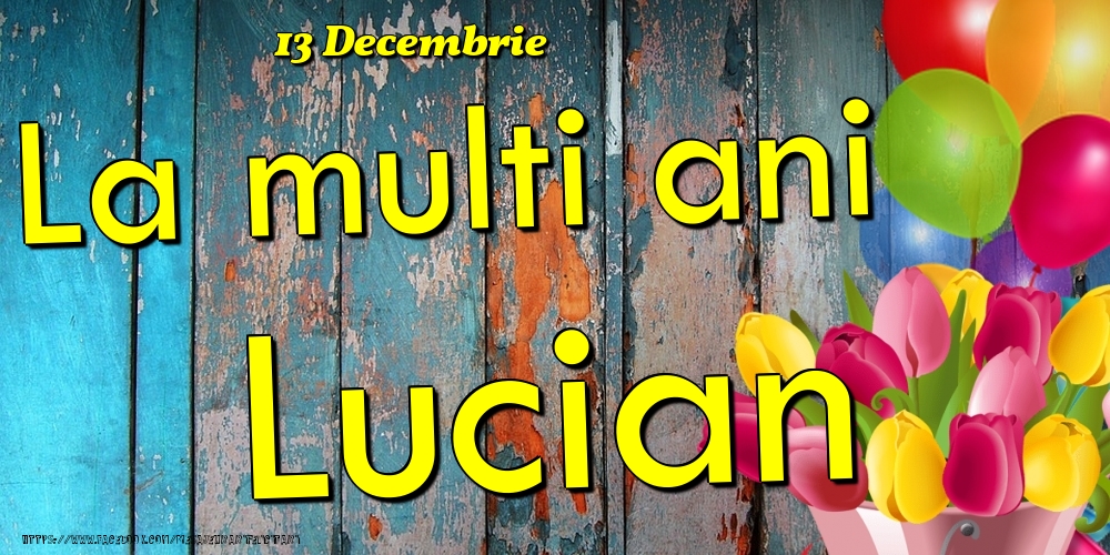 Felicitari de Ziua Numelui - Baloane & Lalele | 13 Decembrie - La multi ani Lucian!