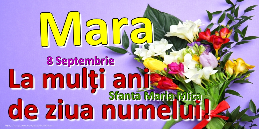 Felicitari de Ziua Numelui - Flori | 8 Septembrie - Sfanta Maria Mica -  La mulți ani de ziua numelui Mara!