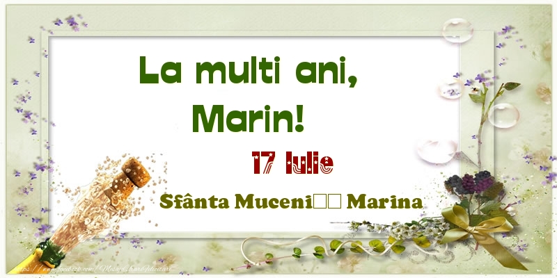 Felicitari de Ziua Numelui - La multi ani, Marin! 17 Iulie Sfânta Muceniță Marina