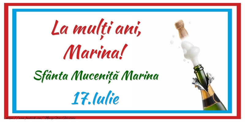 Felicitari de Ziua Numelui - Sampanie | La multi ani, Marina! 17.Iulie Sfânta Muceniță Marina