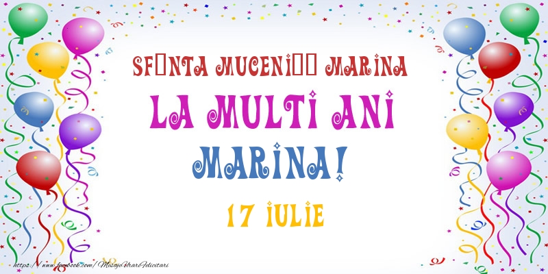 Felicitari de Ziua Numelui - La multi ani Marina! 17 Iulie