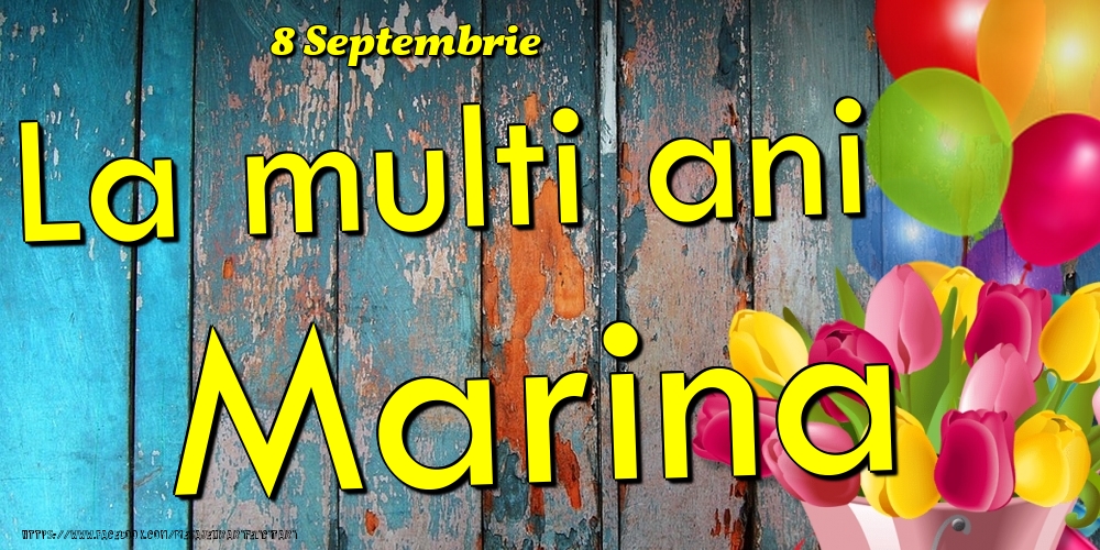 Felicitari de Ziua Numelui - Baloane & Lalele | 8 Septembrie - La multi ani Marina!