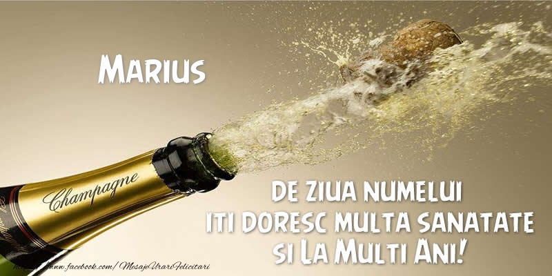 Felicitari de Ziua Numelui - Sampanie | Marius de ziua numelui iti doresc multa sanatate si La Multi Ani!
