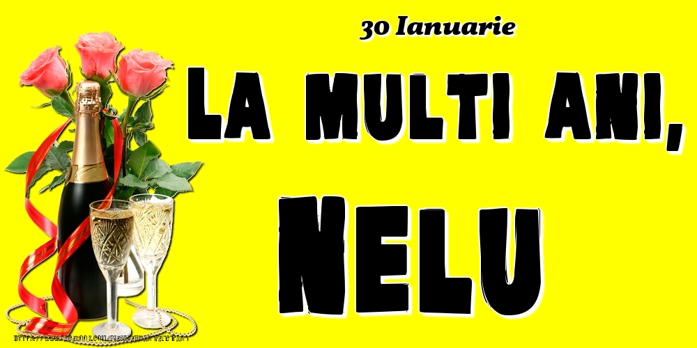 Felicitari de Ziua Numelui - Sampanie & Trandafiri | 30 Ianuarie -La  mulți ani Nelu!