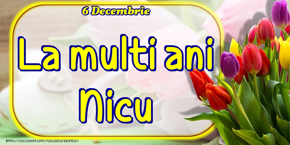 Felicitari de Ziua Numelui - Lalele | 6 Decembrie -La  mulți ani Nicu!