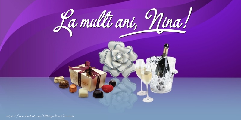 Felicitari de Ziua Numelui - Cadou & Sampanie | La multi ani, Nina!