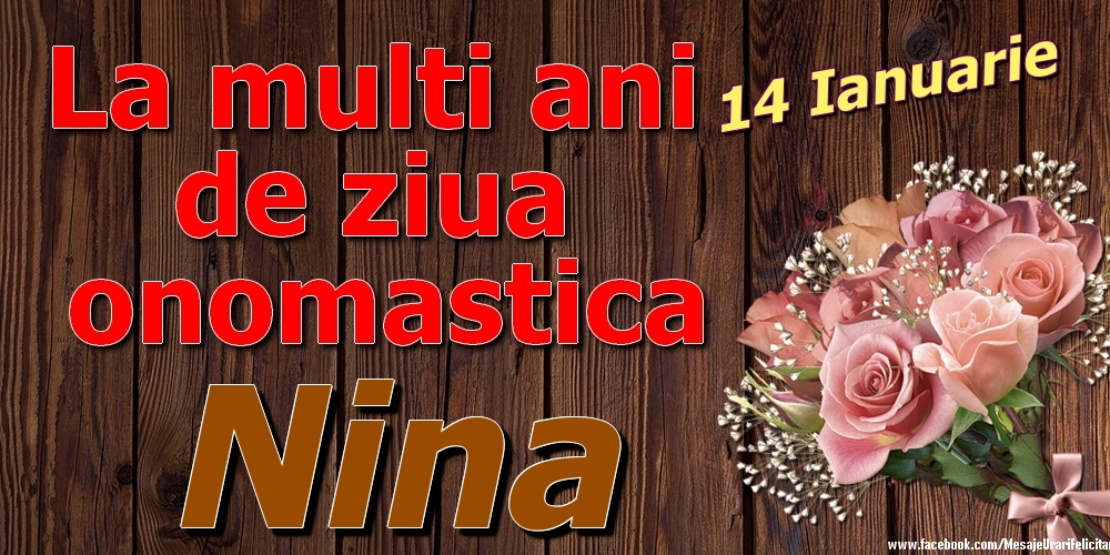 Felicitari de Ziua Numelui - 14 Ianuarie - La mulți ani de ziua onomastică Nina