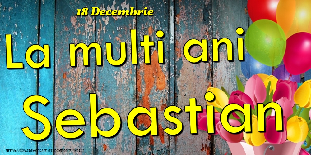Felicitari de Ziua Numelui - Baloane & Lalele | 18 Decembrie - La multi ani Sebastian!