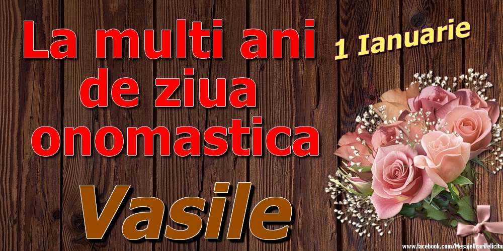 Felicitari de Ziua Numelui - 1 Ianuarie - La mulți ani de ziua onomastică Vasile