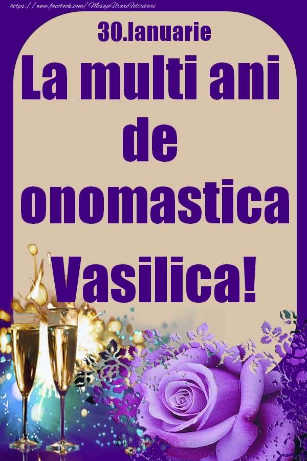 Felicitari de Ziua Numelui - 30.Ianuarie - La multi ani de onomastica Vasilica!