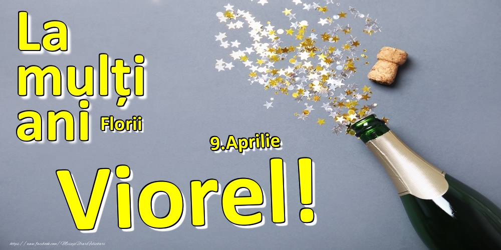 Felicitari de Ziua Numelui - Sampanie | 9.Aprilie - La mulți ani Viorel!  - Florii