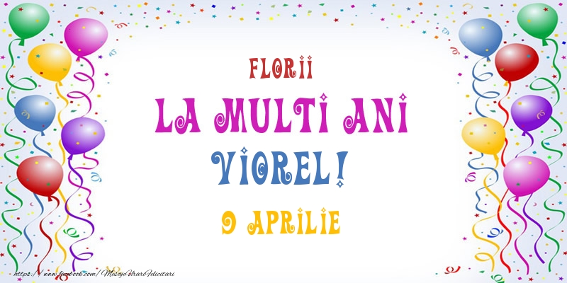 Felicitari de Ziua Numelui - Baloane | La multi ani Viorel! 9 Aprilie