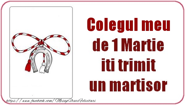 Felicitari de 1 Martie pentru Coleg - Colegul meu de 1 Martie  iti trimit  un martisor
