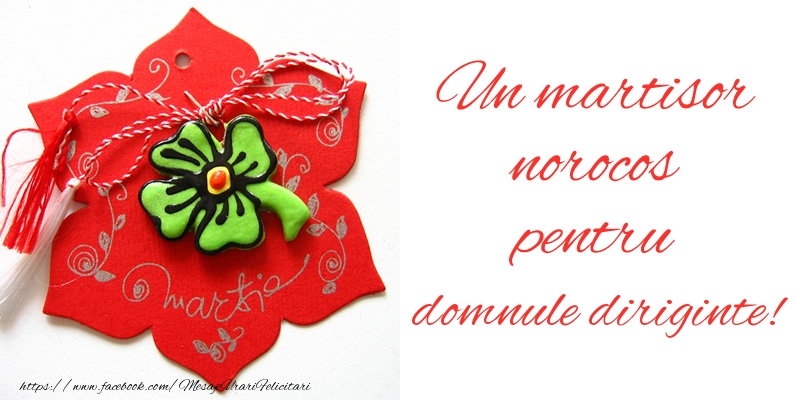 Felicitari de 1 Martie pentru Diriginte - Un martisor norocos pentru domnule diriginte!