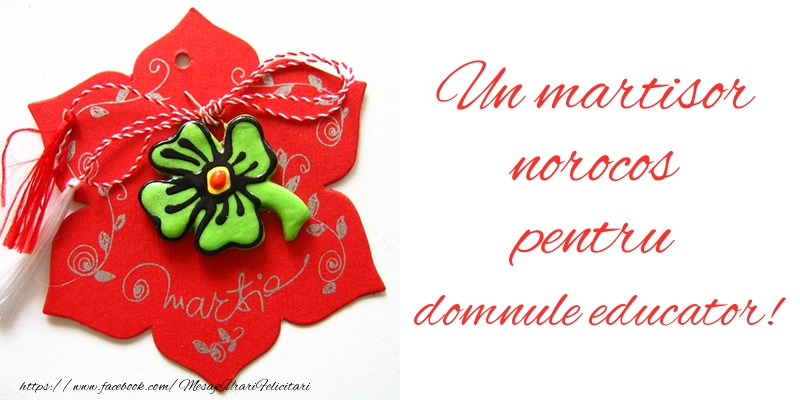 Felicitari de 1 Martie pentru Educator - Un martisor norocos pentru domnule educator!
