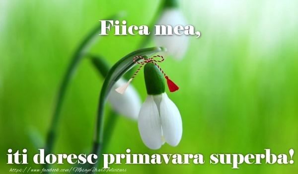 1 Martie Fiica mea iti doresc primavara superba!
