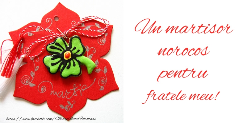 Felicitari de 1 Martie pentru Frate - Un martisor norocos pentru fratele meu!