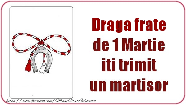Felicitari de 1 Martie pentru Frate - Draga frate de 1 Martie  iti trimit  un martisor