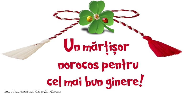 Felicitari de 1 Martie pentru Ginere - Un mărțișor norocos pentru cel mai bun ginere!