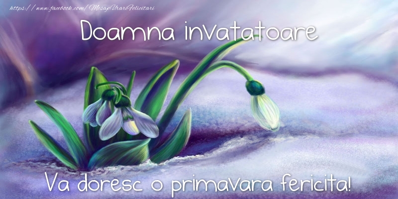 Felicitari de 1 Martie pentru Invatatoare - Doamna invatatoare va doresc o primavara fericita!