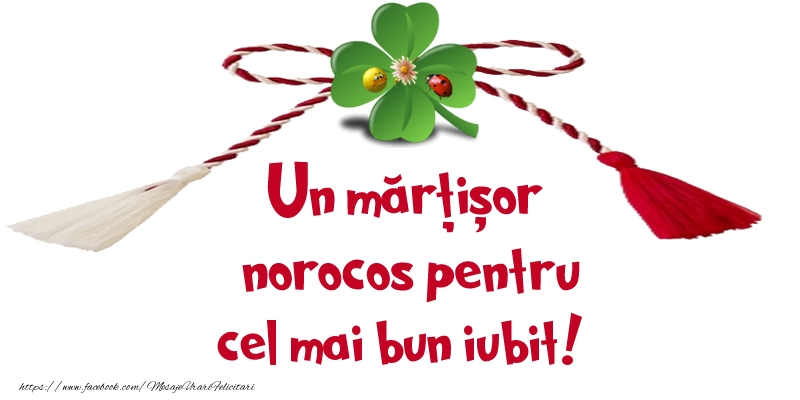 Felicitari de 1 Martie pentru Iubit - Un mărțișor norocos pentru cel mai bun iubit!