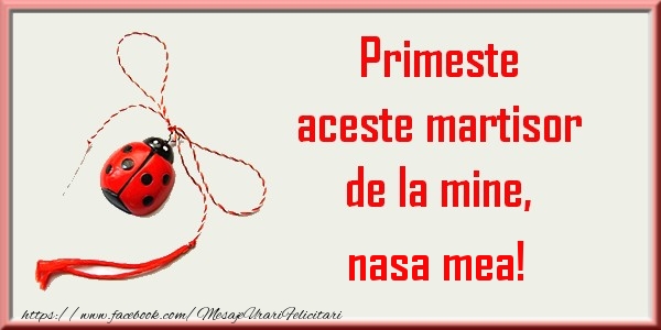 Felicitari de 1 Martie pentru Nasa - Primeste aceste martisor de la mine, nasa mea