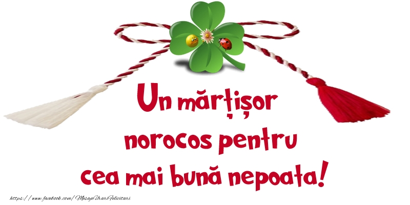 1 Martie Un mărțișor norocos pentru cea mai bună nepoata!