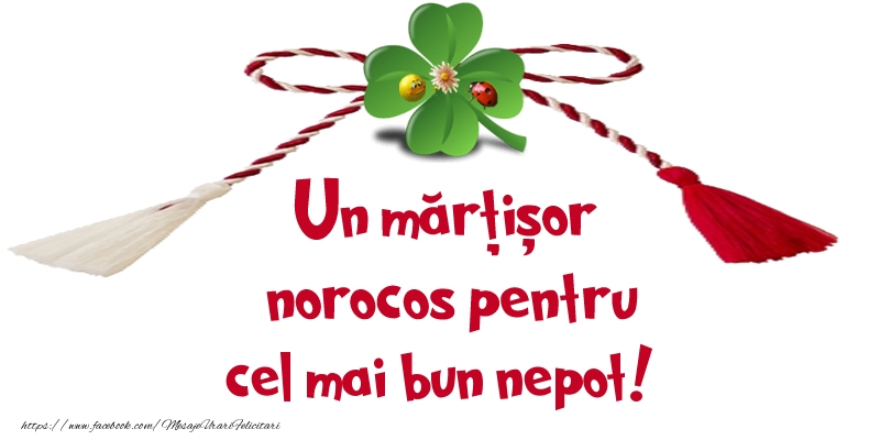 Felicitari de 1 Martie pentru Nepot - Un mărțișor norocos pentru cel mai bun nepot!