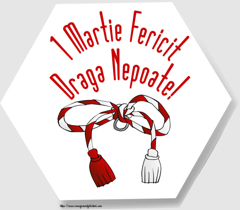 Felicitari de 1 Martie pentru Nepot - 1 Martie Fericit draga nepoate!