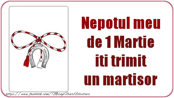 Felicitari de 1 Martie pentru Nepot - Nepotul meu de 1 Martie  iti trimit  un martisor