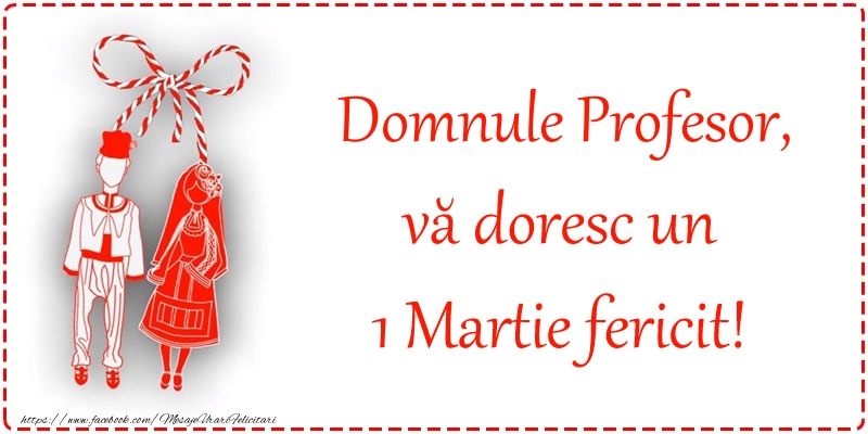 Felicitari de 1 Martie pentru Profesor - Domnule profesor, vă doresc un 1 Martie fericit!