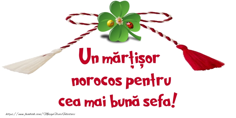 Felicitari de 1 Martie pentru Sefa - Un mărțișor norocos pentru cea mai bună sefa!