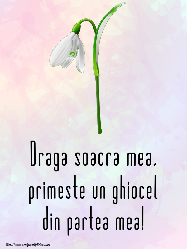 Felicitari de 1 Martie pentru Soacra - Draga soacra mea, primeste un ghiocel din partea mea!