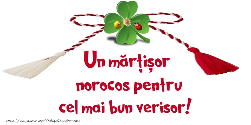Felicitari de 1 Martie pentru Verisor - Un mărțișor norocos pentru cel mai bun verisor!