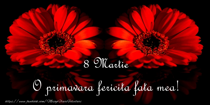 Felicitari de 8 Martie pentru Fata - O primavara fericita fata mea!